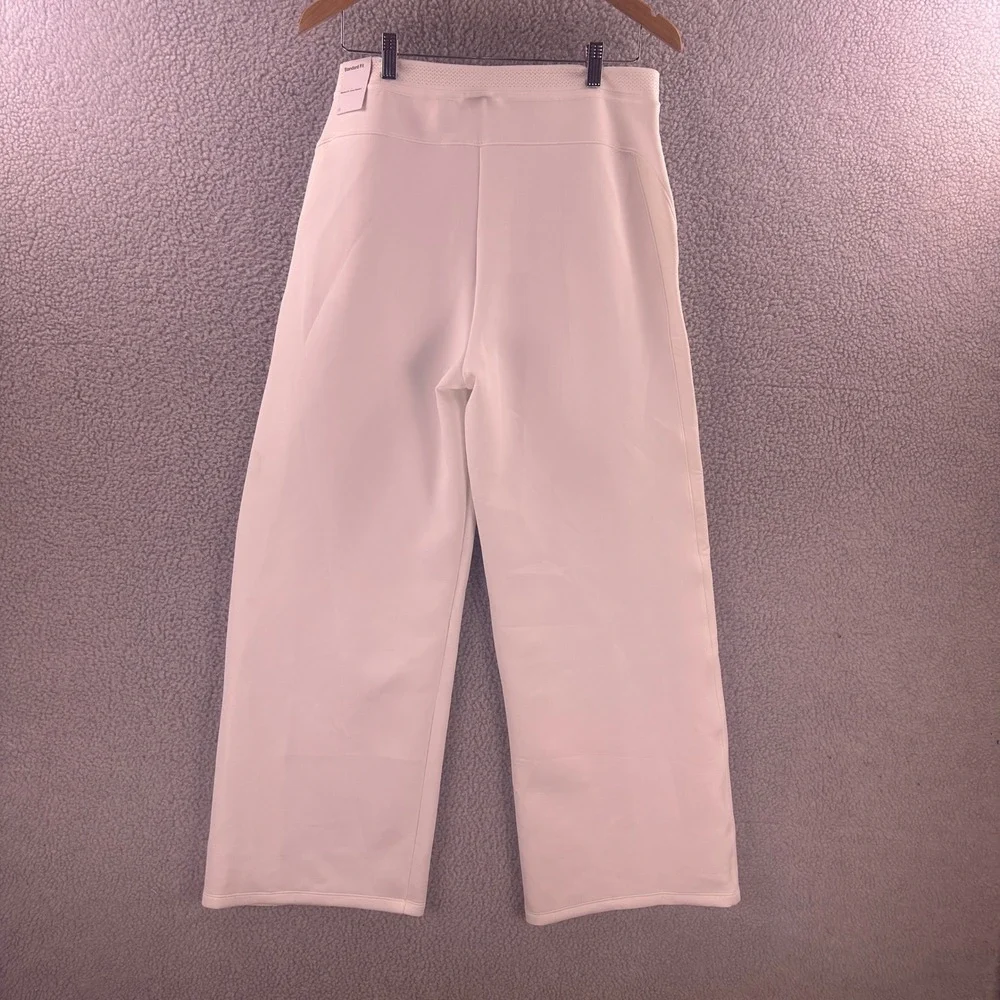 Nike Court Tennis Pants Mens Large White Wide Leg Front Zip DX1129-100 NWT